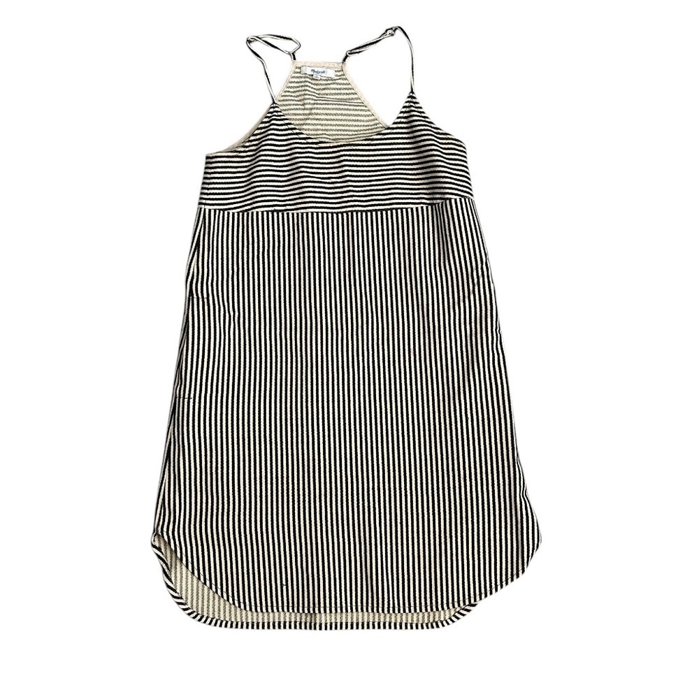 Madewell Spaghetti Strap Racerback Black/White Stripe Dress Sz 0